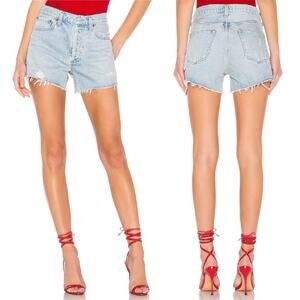 AGOLDE Micah Cutoff Denim Shorts Swapmeet Distressed Light Wash Size 24